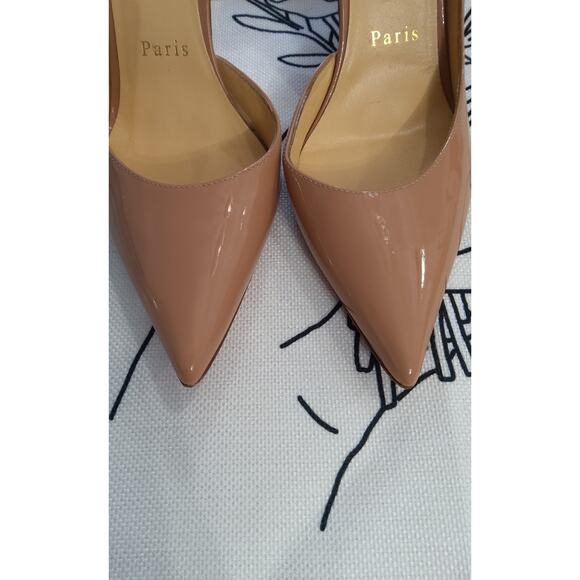 Christian Louboutin Dorsay Iriza pumps patent leather made in Italy,Nude size 6 - Picture 6 of 10